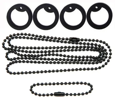 Tune Up Kit Military Army Dog Tag Black Coated Steel Chains W/ 4 Black Silencers • $5.99