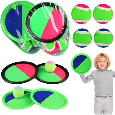 Baby Catch Ball Bat & Ball Grip Flip Toss Ball Game Outdoor Game Kids Sport Toy • £11.89