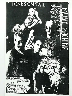 $14.95 • Buy Former Bauhaus Tones On Tail At The Music Machine La Punk Rock Concert Poster