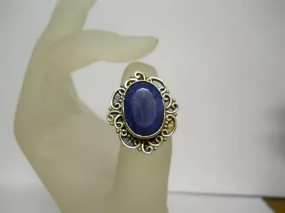 Vintage Size 6.5 Lapis Lazuli Sterling Silver Ring Gemstone 925 Jewelry #649 • $22.46