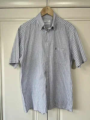 Yves Saint Laurent YSL Check Short Sleeve Shirt Men’s Size L Large Embroidered  • £19.99