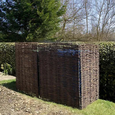 Double Triple Wheelie Bin Storage Willow Store Cover Garden Rubbish Hide Screen • £65.95