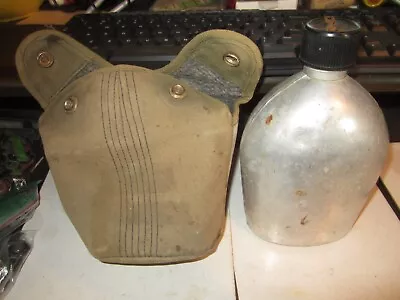 Vintage Military Army Metal Aluminum Canteen Made In Japan W/cover 1960s • $9.99
