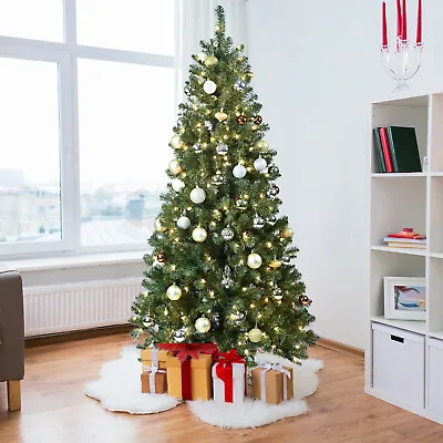 7.5ft Pre-Lit Artificial Christmas Tree 1200 Branch Tips 450 LED Warm Light E9F8 • $95.99