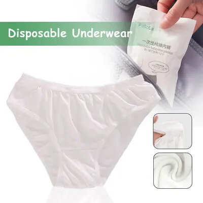 £9.59 • Buy 5Pcs Women Disposable Cotton Panties Postpartum Underpant Wash Free Briefs White