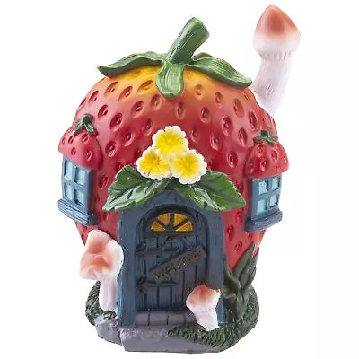 Strawberry House Fairy Garden Home Ornament • £10.99