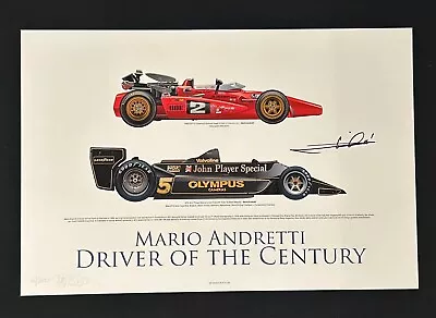 Mario Andretti Autographed Driver Of The Century 18x12 Limited Edition Print • $74.99