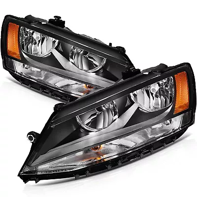 Headlight Assembly For 2011-2017 Volkswagen Jetta Sedan 4-Dr Pair Black Headlamp • $102.99