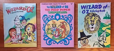 WIZARD OF OZ 3 VIntage Coloring Books: 2 Are Unused From 70's See Pics/Descript • $19.79