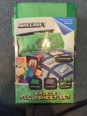 Minecraft 4 Piece Full Sheet Set Best Gift For Kids Christmas Holidays Birthday • $25.99
