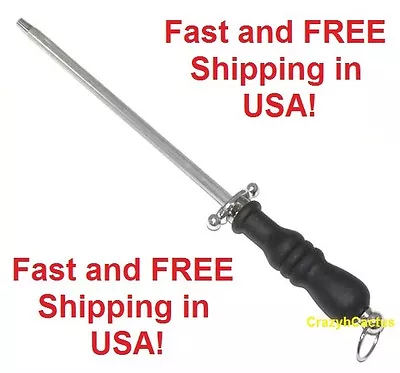 Sharpening Steel Rod NEW 12  Long Cutlery Slip Resistant Handle Kitchen Knife • $9.99