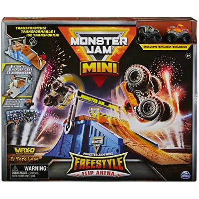 $18.59 • Buy Monster Jam Mini Freestyle Flip Arena Playset With 2 Mini Trucks 