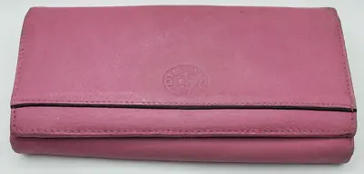 London Leather Goods Leather Wallet Pink Fold Credit Card Slots Coin An Zipper • £28.93