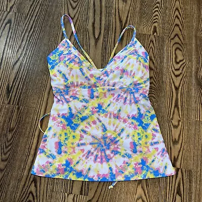 $14.99 • Buy Jessica Simpson Tankini Swimsuit Top, Size S Small - Tie Dye/Crossed Back