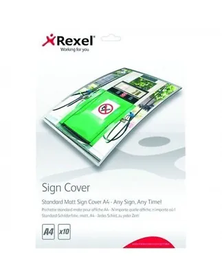 £5.99 • Buy Rexel Standard Sign Cover A4 Matt 2104252 Pack Of 10