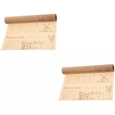  2 Rolls Cake Paper Mat Snacks Baking Parchment For Cooking Disposable • £15.78