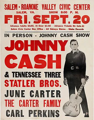 Johnny Cash Jan Sep  - Concert A3 VINTAGE BAND POSTERS Music Rock Old Advert #ob • £4.54