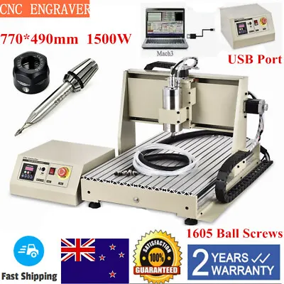 VFD USB 3Axis 6040 CNC Router Engraver 3D Cut Milling Machine1500W Ball Screw US • $1059