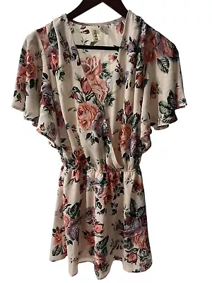 Mimi Chica Romantic Floral Pink Roses Dress Size XS Short • $14.99