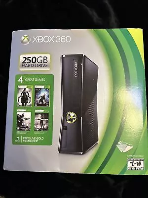 Factory SEALED Microsoft Xbox 360 Holiday Bundle 250GB Black Console 4 Games!! • $35