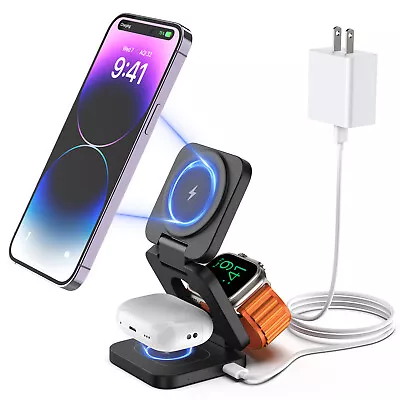 3In1 IPhone Airpods Apple Watch Wireless Charger Magnetic Holder Charging Dock • $49.99