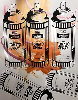 Mr Clever Art - Original Soup Pop Tomato Spray Cans - Banksy Warhol Mr Brainwash • $400