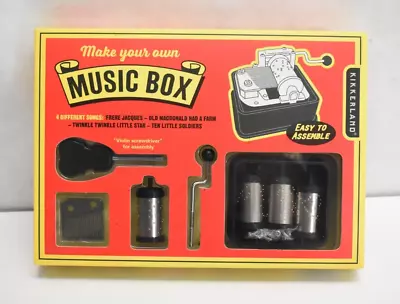 Kikkerland Make Your Own Music Box Self Assemble Creative Kit Songs Vintage Gift • $24.98