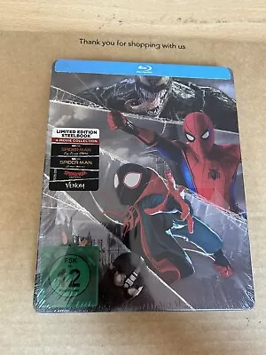 Spiderman Four Movie Collection Blu Ray Steelbook NEW & SEALED Inc Marvel Venom • £44.99