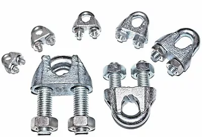 Wire Rope Clamp Grip 3mm 5mm 6mm 8mm 10mm 12mm 16mm Steel U Bolt Clamps Cable  • £75.99