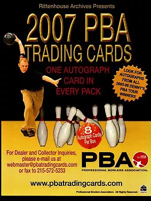 PBA Professional Bowlers Assoc Trading Card Dealer Sell Sheet Sale Promo Ad 2007 • $17.87