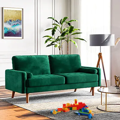 3 Seater Velvet Sofa Modern Small Loveseat Velvet For Bedroom Living Room Studio • $223.06