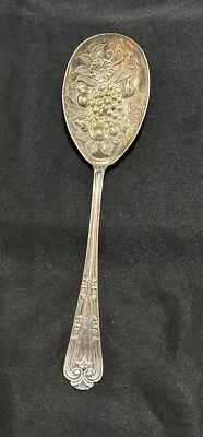 EPNS Sheffield England Berry Serving Spoon With Embossed Fruit Design Bowl • $11.95