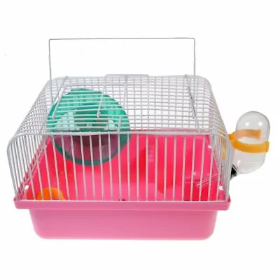 Portable Traveler Dwarf Hamster Cage Gerbil Habitats With Wheel Easy Clean Pink • $18.88