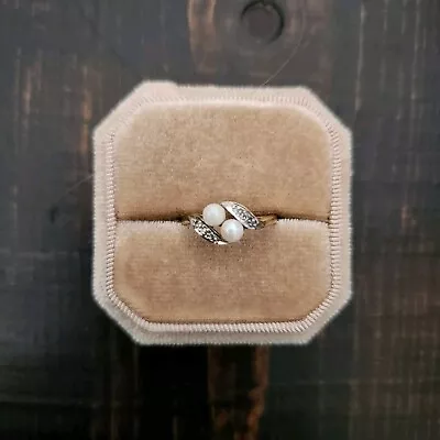 9ct 9k Gold Diamond Pearl Ring 375 • $259