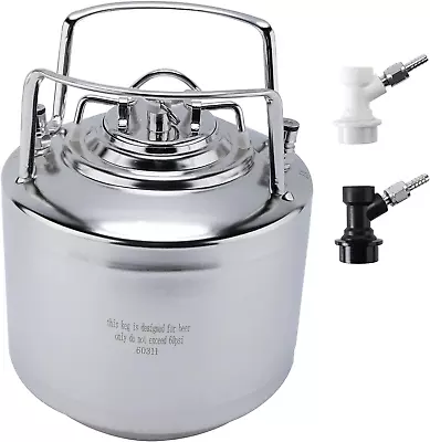 Yaebrew Mini Ball Lock Beer Keg 1.6 Gallon Double Ball Lock Post Corny Keg With  • $116.99