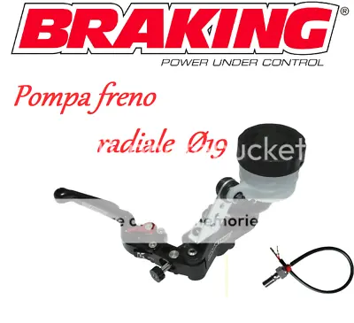 BRAKING BLACK RADIAL BRAKE PUMP RS-B1 19mm Kawasaki Z 650 • £145.28