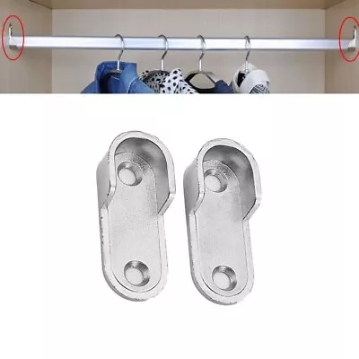 Thickened End Support Closet Rod Pole Holder For Wardrobe Clothes Tube • £3.65
