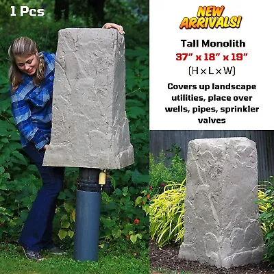 Tall Monolith Faux Landscape Rock Cover Utility Box Pump Hide Pipes Front Yard • $339.41