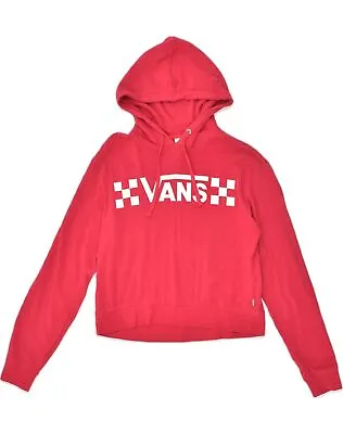 VANS Womens Graphic Hoodie Jumper UK 12 Medium Red Cotton ZD79 • £14.43