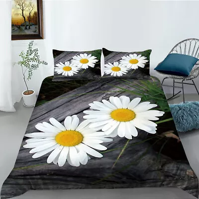 £43.19 • Buy Grass Flowers Daisy Pattern Bedding, 3D Daisy Luxurious Duvet Cover