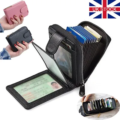 Women Men PU Leather RFID Card Holder Purse Outdoor Wallet Credit Card Organizer • £7.95