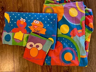 Vintage 2004-05 Sesame Street Elmo Sheet Set  1-Pillow Twin Flat & Full Fitted • $54.99