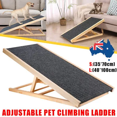 Pet Dog Ramp Adjustable Height Heights Bed/Sofa Car Cat Dogs Stairs Foldable AU • $53.25