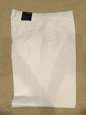 NWT Men's Alberto Cardinali White Flat Front Dress Pants Slacks ALL SIZES LENGTH • $19.99