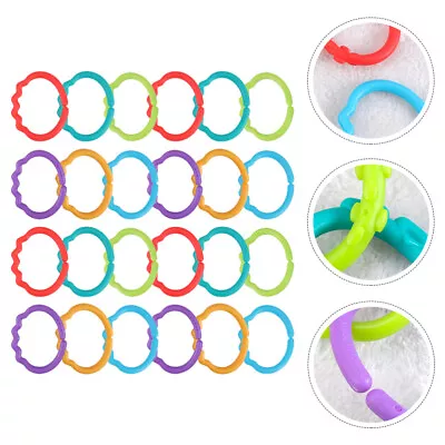 Links Rings Toys For Stroller Colorful Early Education Comforting Infant 48Pcs • £14.49