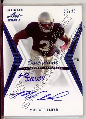 Michael Floyd Rc Rookie Draft Auto Autograph Notre Dame  Go Irish  College 25/25 • $24.59