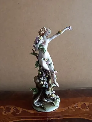 Collectable Vintage Capodimonte Naples Floral Porcelain Figurine Of Nude Lady  • £75