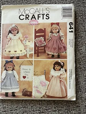 McCall's 3275 Victorian 18  DOLL CLOTHES PATTERN PINAFORE NIGHTGOWN QUILT PURSE • $5.25