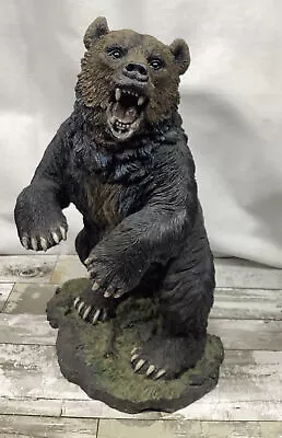 Lodge Cabin Display Wildlife Bear Standing Growling Garden Statue 17” Vtg • $75