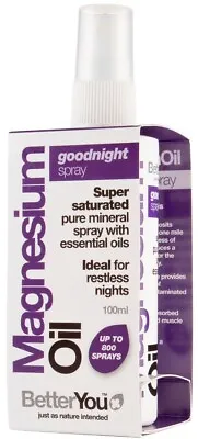 BetterYou Magnesium Oil Goodnight Spray Pure Essential Oils 800 Sprays | 100 Ml • £16.49